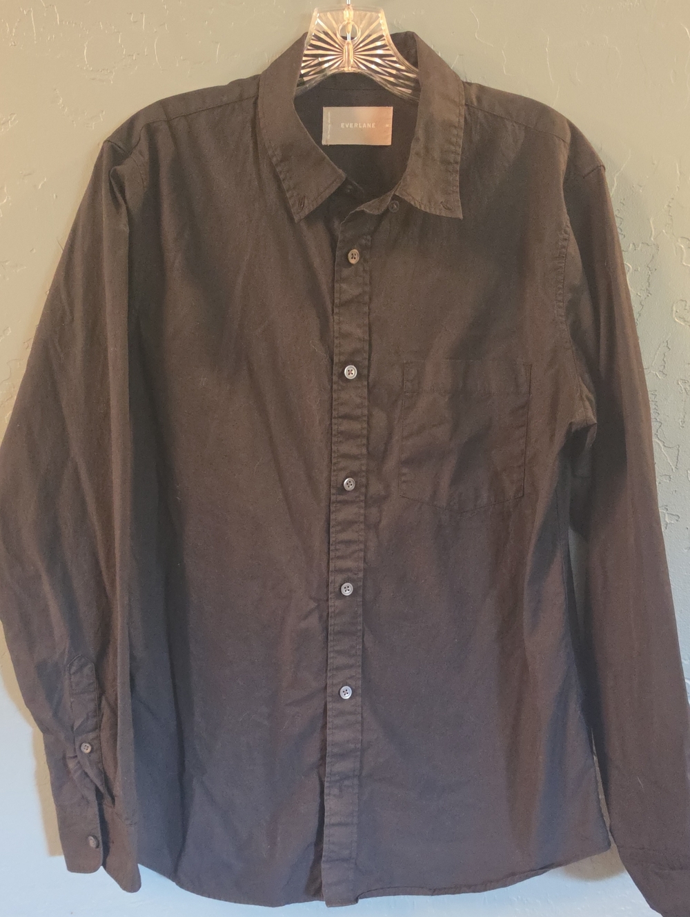 Everlane Men's Black Chest Pocket Casual Button-Down Shirt
